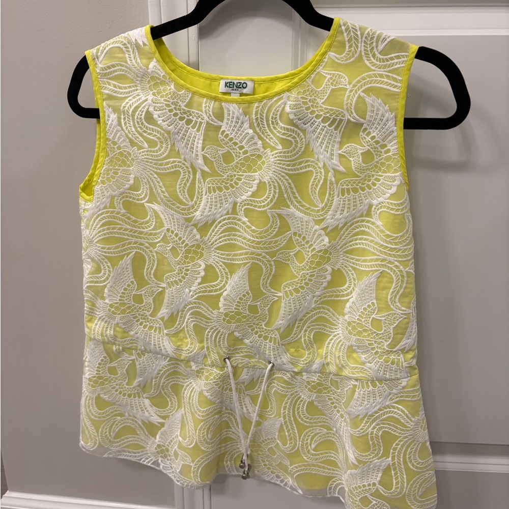 Kenzo Yellow Lace Blouse Elegant and Comfortable